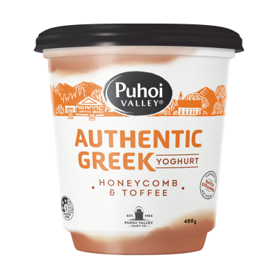 Puhoi Valley Greek Yoghurt 400g Honeycomb LR